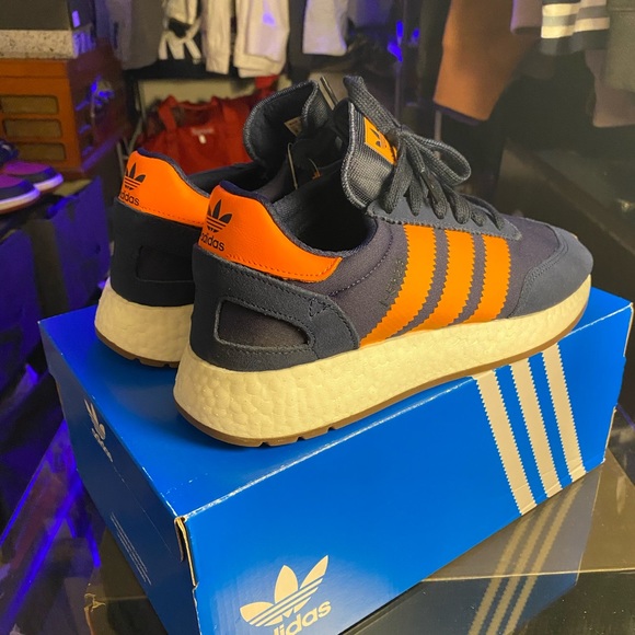 🆕 Adidas I-5923 Navy/Orange - Size: Mens 8 - Picture 4 of 8